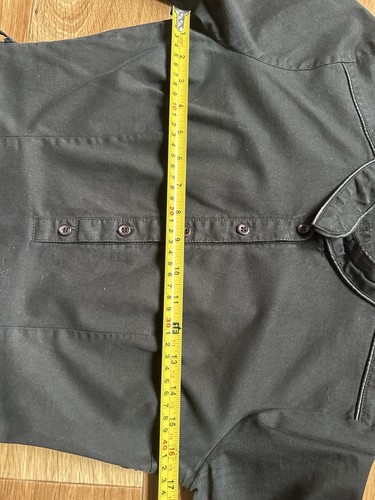 Ganni schwarzes Baumwoll Midi Hemdblusenkleid Stehkragen tailliert Damen Größe L - Bild 11 von 14