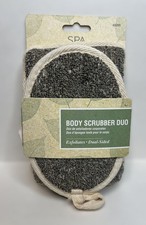 Body Scrubber Duo 2 Pack Dual Sided Exfoliating Bath Sponge Loofah Spa NEW