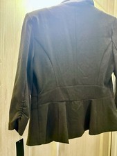 BCX Charcoal Solid Blazer Jacket Single-Butto...