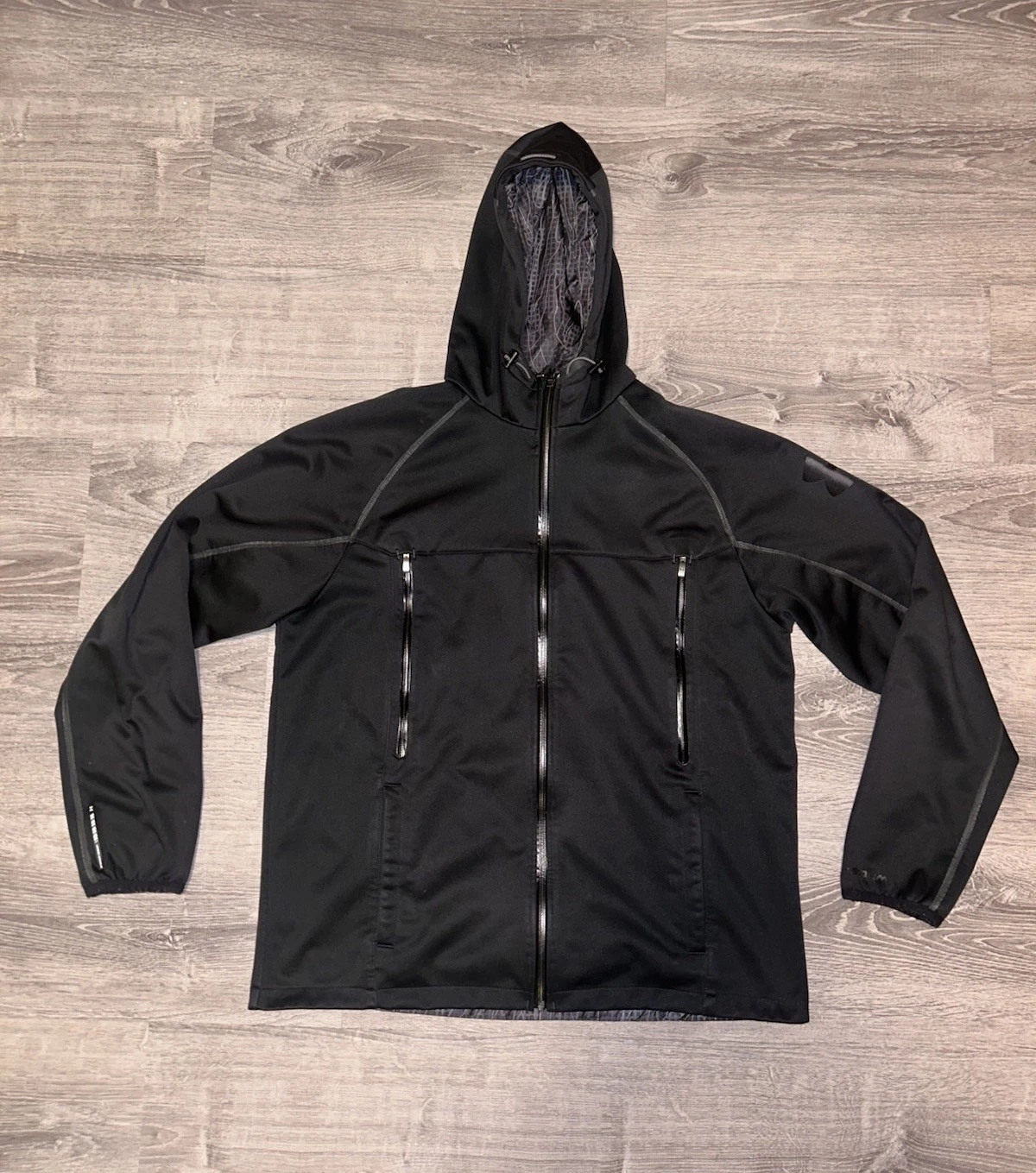 Under Armour Jacket Mens L Black Storm Loose Hooded Waterproof Seam Seal