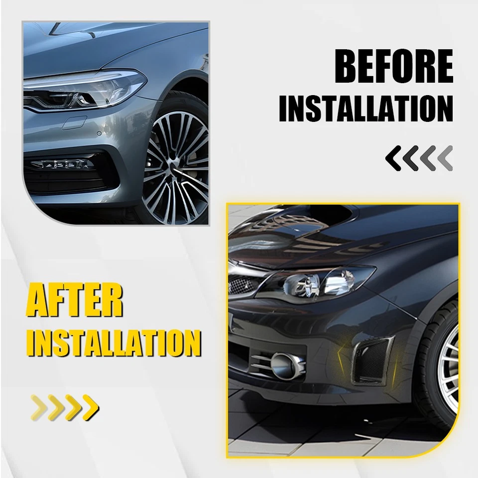 2 шт. настоящих боковых вентиляционных отверстий переднего бампера из углеродного волокна для Subaru WRX STi 2008-2014 годов выпуска - Изображение 4 из 4