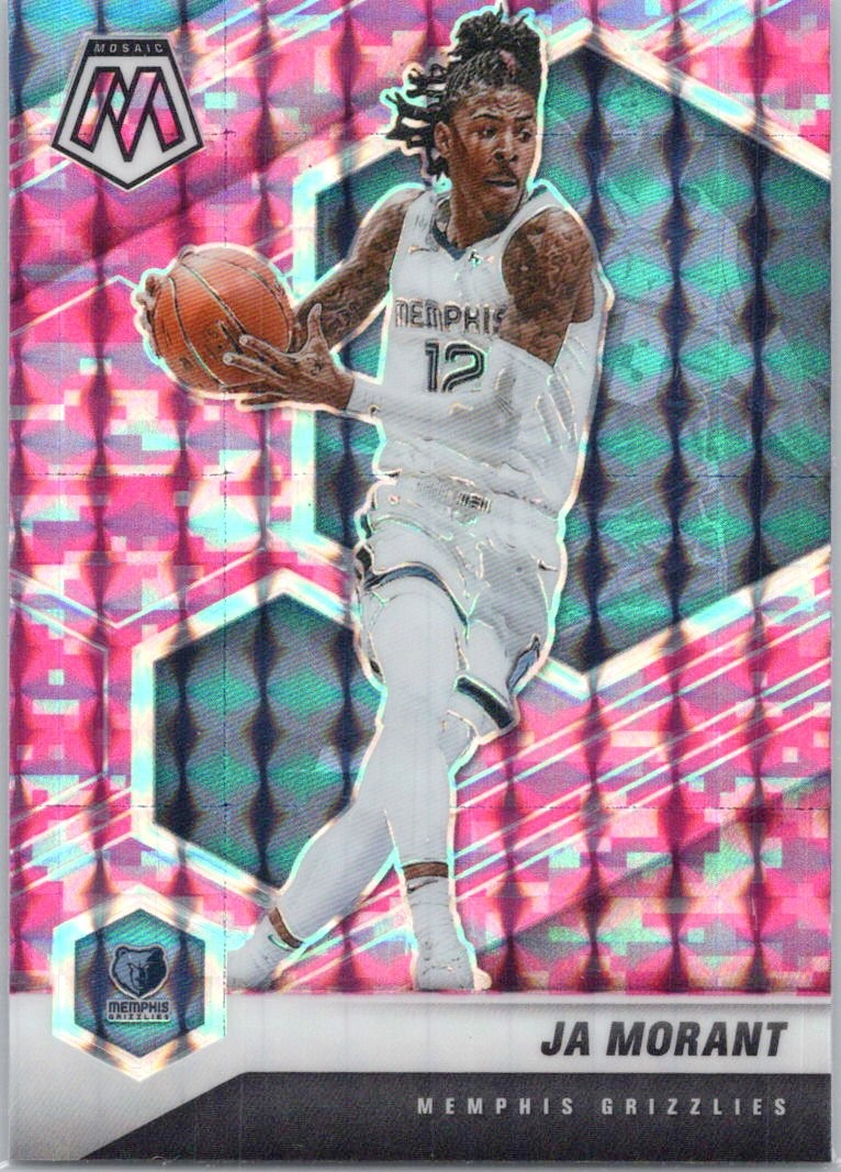 2020-21 Panini Mosaic #40 Ja Morant Mosaic Camo Pink