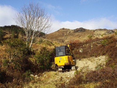 Photo A3 Parking bay for track-maker in Glen Moidart Brunery  c2016