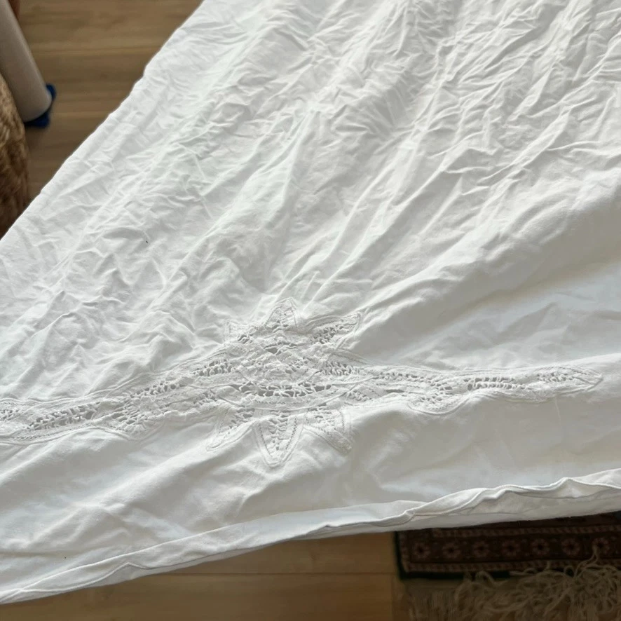 Imperial элегантность белый пододеяльник 84 «x 89» цветочный кружева вышивка Cottagecore - Изображение 2 из 4