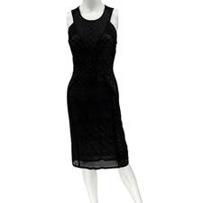 BCBG MaxAzria Dena Black Lace Mesh Dress Size S