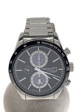 SEIKO Solar Watch Analog Stainless BLK SLV V172 0AP0