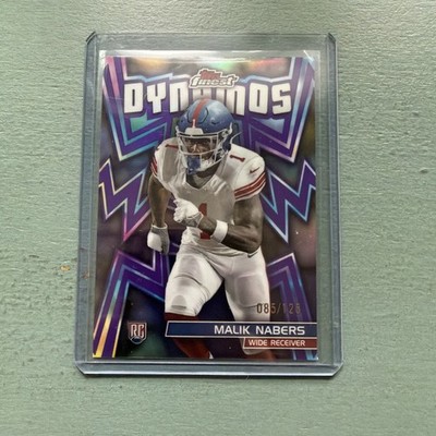 Topps Finest 2024 Malik Nabers Giants Dynamos Purple Refractor /125 RC DYN-14