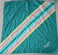 Vintage 1960s Newport Stripes Ladies Scarf with Green, Pink, and Yellow Stripes