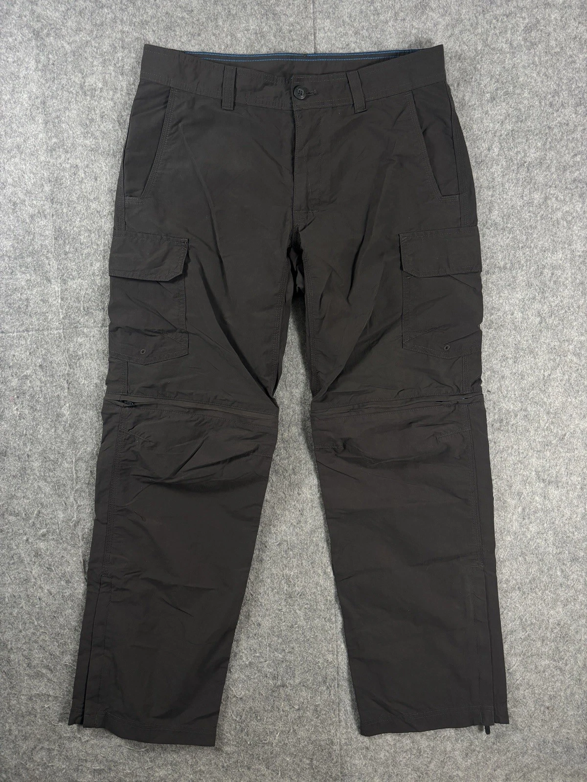 Eddie Bauer Convertible Cargo Pants Mens 32x32 Brown Stretch Outdoors Hiking