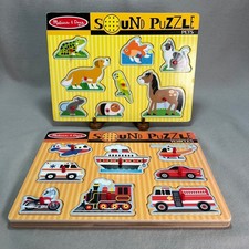 Melissa & Doug Sound Puzzles 2 Pack Wooden Pe...