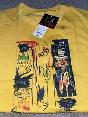 Uniqlo UT Archive Graphic T-Shirt Jean-Michel Basquiat Yellow Size 3XL
