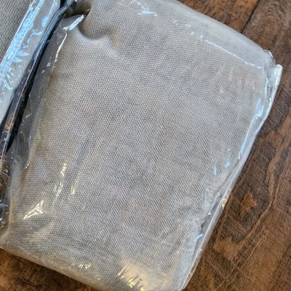 West Elm Worn Velvet Curtains TWO 48x96 Gray 2 Panels Cotton lining NEW - Image 4 of 4