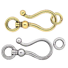 Clasp, 2 Sets Antiqued Silver OR Antiqued Gold Large Shepherd's Hook & Eye