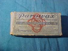BOITE D'ÉCHANTILLONS début 1900 de "PAROWAX" Parafifne STANDARD OIL Co