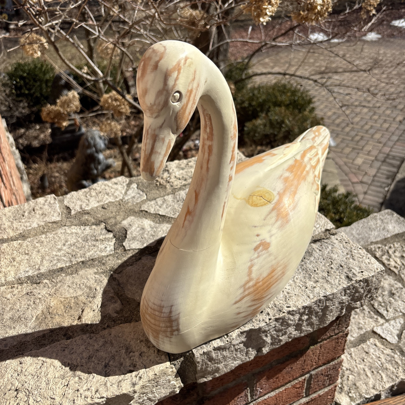 Vintage Large Sarried Ltd Wood Swan Primitive Farm Decor Style