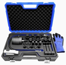 31Pcs Pneumatic Injector Puller Set for Diesel Engines, Air Vibration Fuel Injec