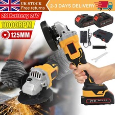 2 Batteries Brushless Cordless Angle Grinder 125mm Power Motor Metal Grinder NEW