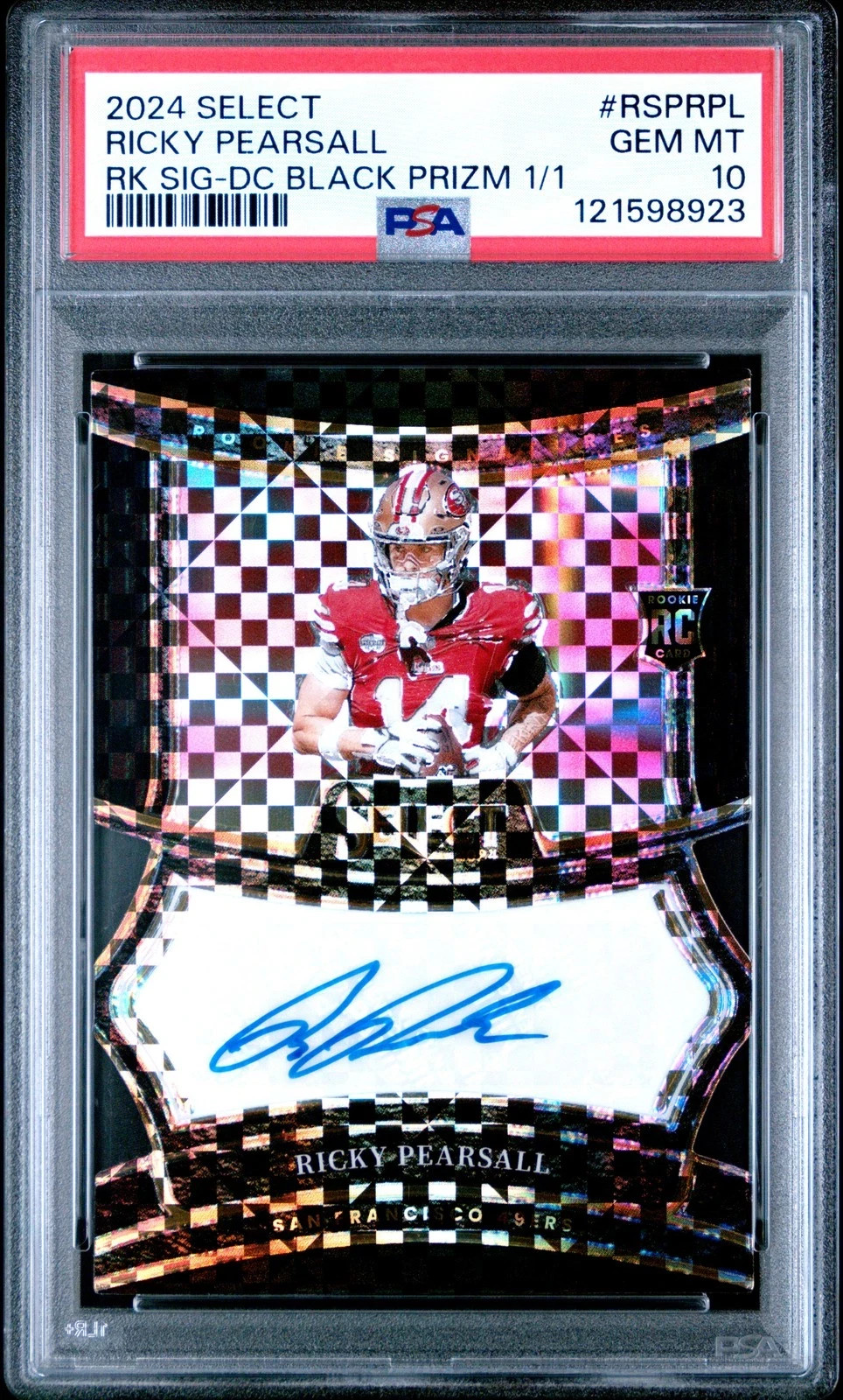 Ricky Pearsall Panini Select Rookie Signatures #RSPRPL Black Prizm 1/1