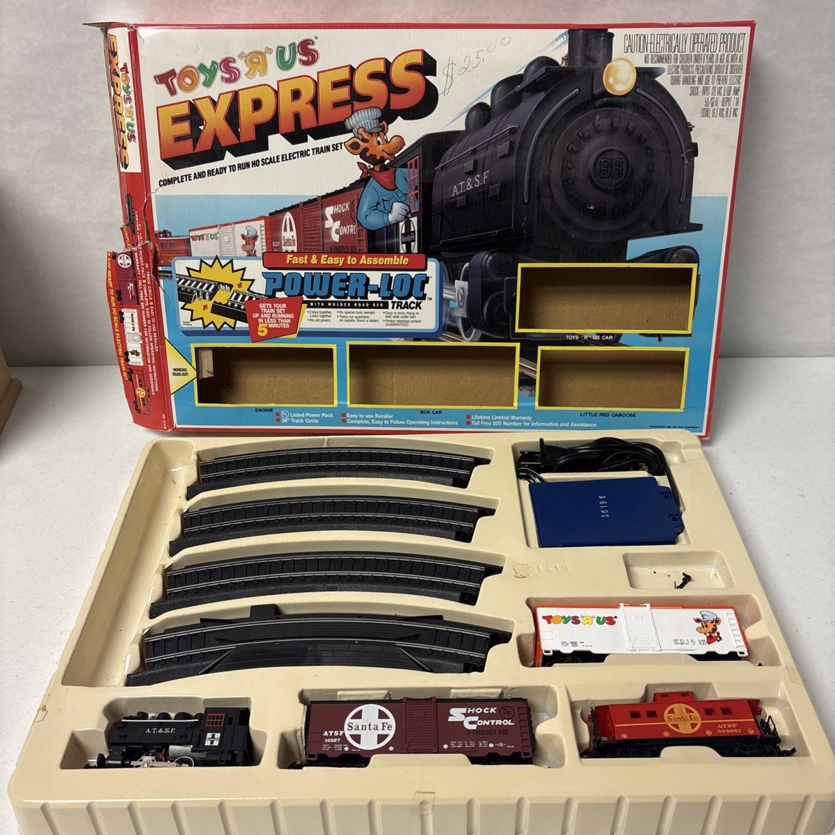 Vintage 90s Toys R Us Express HO Scale Electric Train Set Power