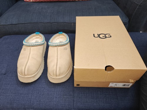 Ugg Tasman Women 10 Sand Teal Braid Trim Platform 