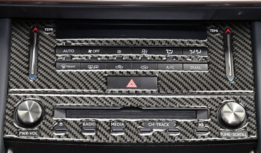 For Lexus IS300 350 13-20 Real Carbon Fiber Center Console AC CD Button Cover