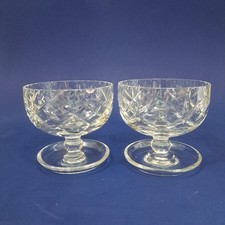 Crystal Glass 2 x Sundae Dessert Dishes Hand Cut