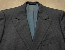 Vintage Hart Schaffner Marx 40R Herringbone Peak Lapel Blazer Jacket USA Union