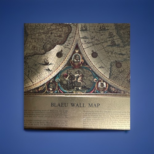 Vintage Gold Foil Blaeu World Map – Framed 25"x21" – Ready to Hang - Picture 3 of 5
