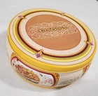 Vintage 8" Chex Party Mix 1980's Yellow Round Metal Canister Tin Four Seasons