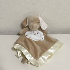 Douglas Baby Puppy Dog Security Blanket Lovey Moon Stars Tan Satin Trim Lovie