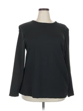 H By Halston Women Black Long Sleeve Blouse XXL