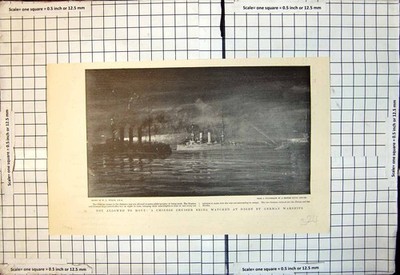 Alter chinesischer Kreuzer Not Allow Move Watched Night deutsche Kriegsschiffe 1900 viktorianisch