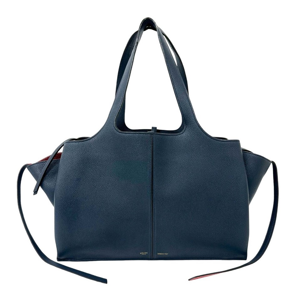 Celine Tote Bag Trifold Calfskin Blue