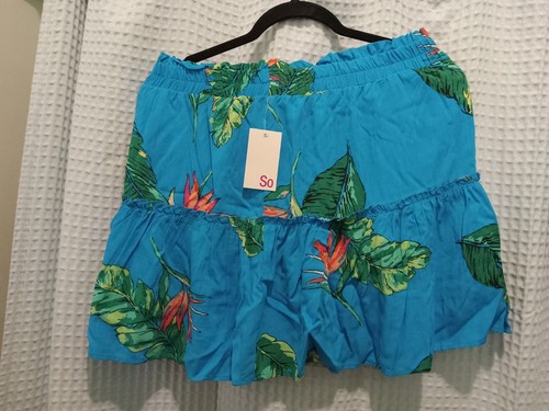 Nuevo con etiquetas Conjunto de Top y Falda So Para Mujer Azul Turquesa Tropical Talla L Kohls Verano - Imagen 2 de 21