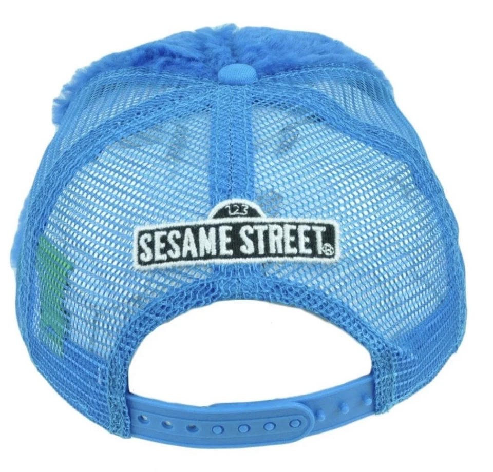 Sesame Street Cookie Monster Fuzzy Faux Fur Ballcap Hat Kids Youth Adjustable - Image 2 of 2