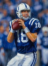 Peyton Manning Colts Football Grailpop Art Card Artist Signed Limited 1/30