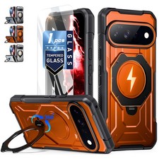 For Pixel 11 Pro Case Tempered Glass With MagSafe Ring Kickstand Poetic Cover