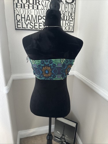 Top Bandana Free People Raya Bandeau Nuovo con etichette 💯Viscosa Night Combo XS $48 Festival - Foto 6 di 9