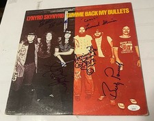 Lynyrd Skynyrd Signed Bullets Lp 5X Gary “ Coach “ Billy Artimus Bob Burns JSA!!