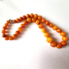Antike kurze Bernsteinkette -  Butterscotch - Kugeln - Ca. 37,90 g - Amber