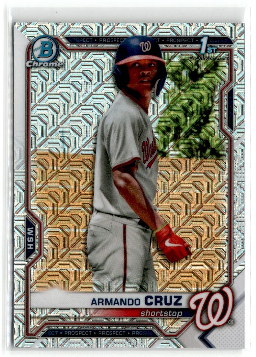 2021 Bowman Chrome Prospects Mojo Refractor Armando Cruz #BCP-247 Washington