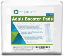 Adult Incontinence Booster Pads Quick Absorbent Disposable 25 Pack Comfort Fit