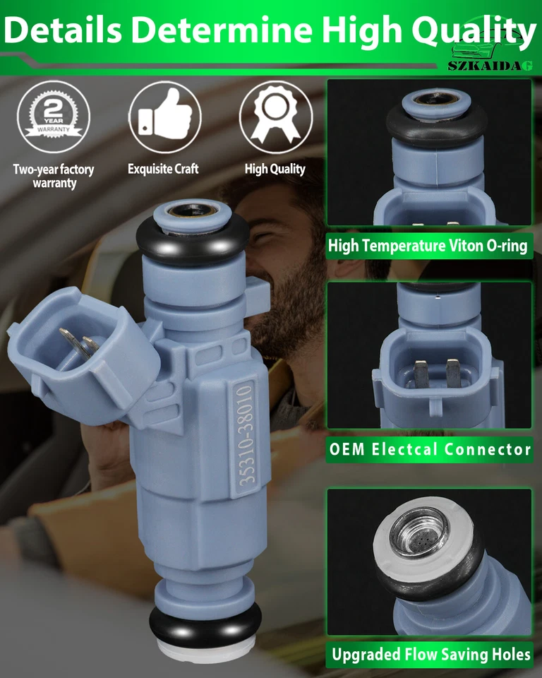 6 piezas inyectores de combustible 35310-38010 para Hyundai Sonata para Kia Optima Sedona Amanti Foto 3 de 4