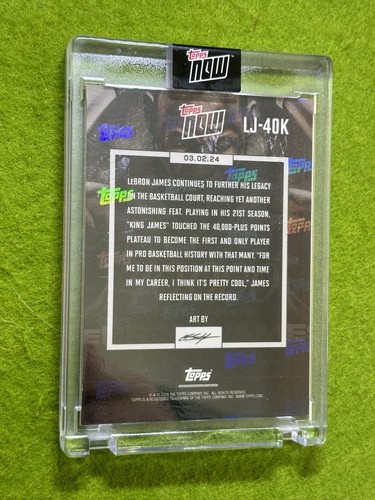 LeBron James PRIZM PURPLE REFRACTOR CARD 2023 Topps NOW 40,000 Points SP /86072 - Picture 11 of 24