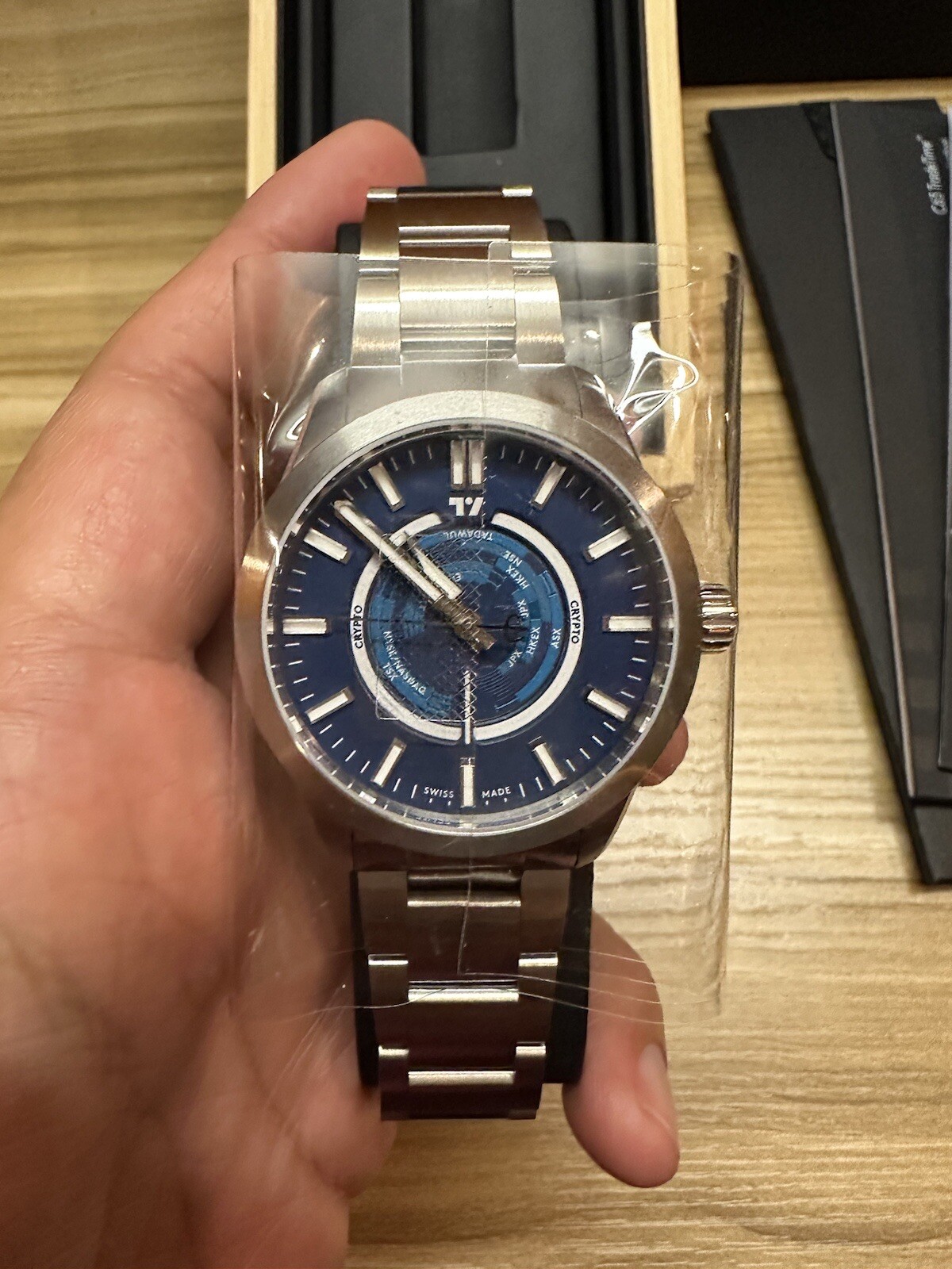 C63 TradeTime Brushed Steel Watch TradingView X Christopher Ward