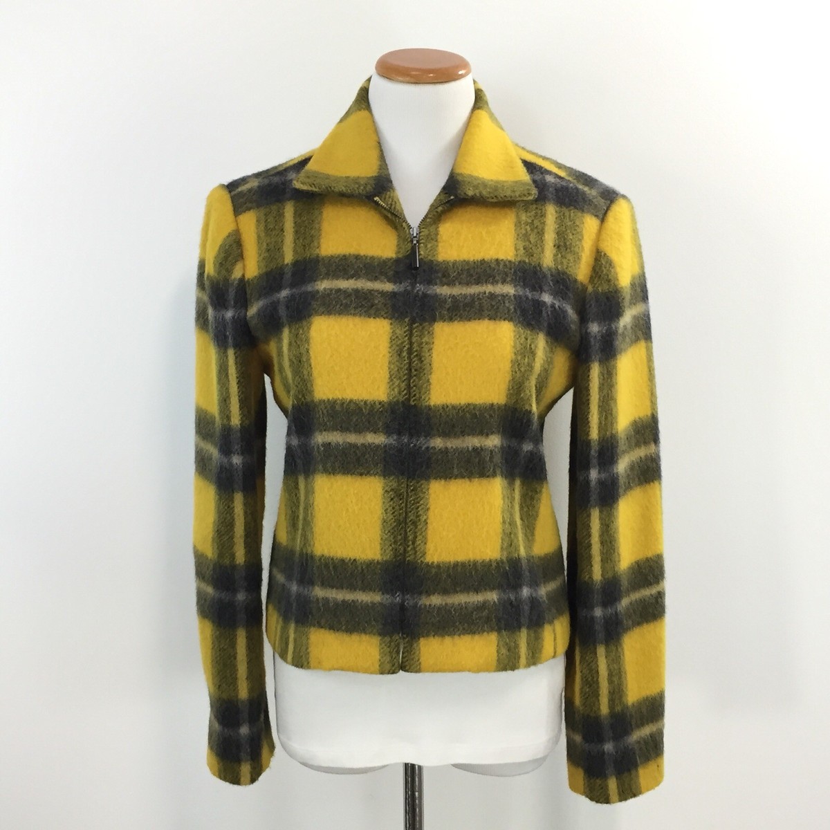 Vtg 90s Collections By Cross Country Womens Sz 6 Wool Mohair Blend Zip Up Jacket Vtg 90s Collections By Cross Country Womens Sz 6 Wool Mohair Blend Zip Up Jacket