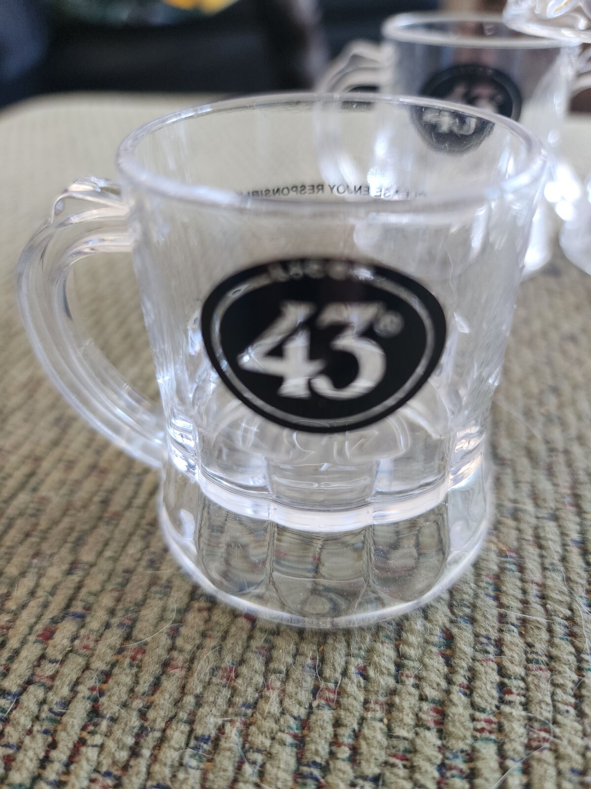 Licor 43 Mini Beer Mug Plastic Shot 2oz Beveled Mini Collectible