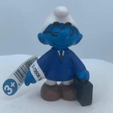 Smurfs 20774 Salesman Office Briefcase Smurf Figurine Schleich Peyo 2014 Figure