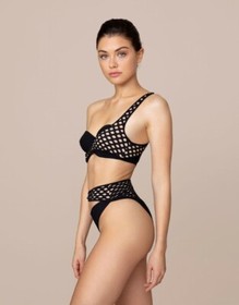 Agent Provocateur LOPEZ Bikini Set 36B & L/4 NWT Black Orig. $530 RARE! [S7]