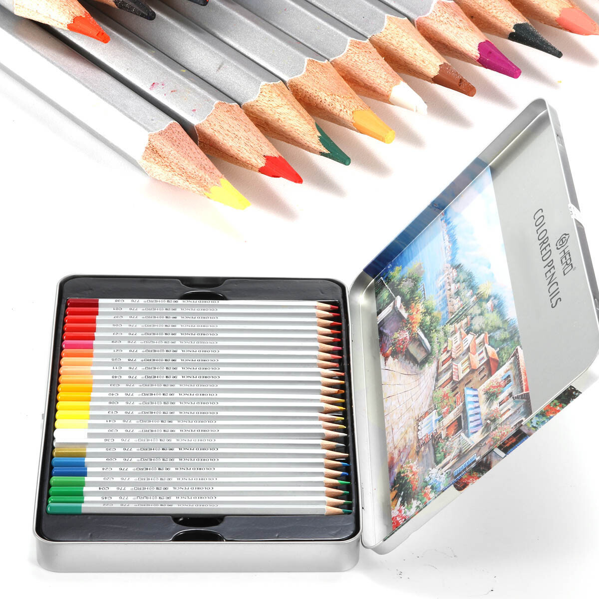 Nontoxic Professional 48PCS Oil Colored Pencils for Adults Students